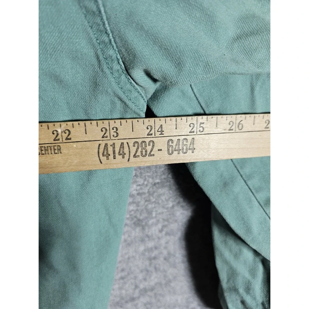 Vintage Levis Denim Button Up Shirt Mens Large Green Cotton Pockets Long Sleeve‎